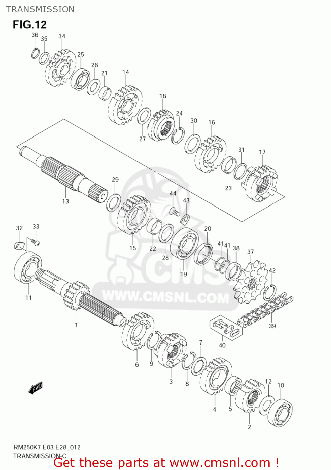 TRANSMISSION RM250 2008 (K8) USA (E03)