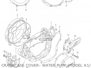 CRANKCASE COVER- WATER PUMP (MODEL K1/K2) - RM250Z 2001 (K1) USA (E03)