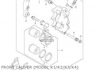 FRONT CALIPER (MODEL K1/K2/K3/K4) - RM250Z 2001 (K1) USA (E03)