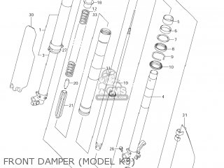 FRONT DAMPER (MODEL K3) - RM250Z 2001 (K1) USA (E03)