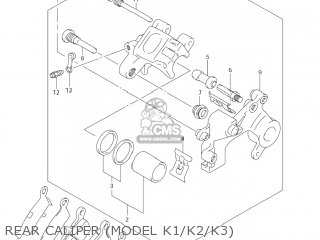 REAR CALIPER (MODEL K1/K2/K3) - RM250Z 2001 (K1) USA (E03)