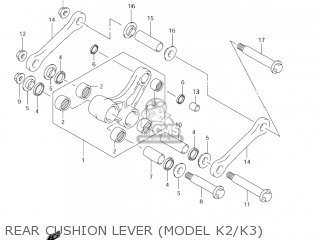 REAR CUSHION LEVER (MODEL K2/K3) - RM250Z 2001 (K1) USA (E03)