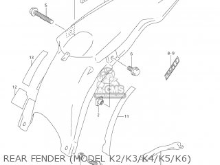 REAR FENDER (MODEL K2/K3/K4/K5/K6) - RM250Z 2001 (K1) USA (E03)