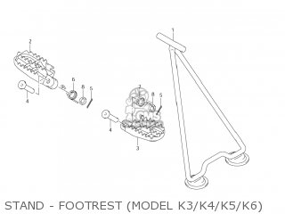 STAND - FOOTREST (MODEL K3/K4/K5/K6) - RM250Z 2001 (K1) USA (E03)