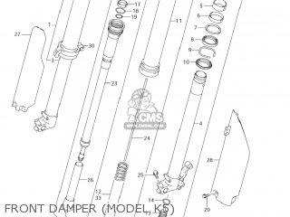 FRONT DAMPER (MODEL K5) - RM250Z 2002 (K2) USA (E03)