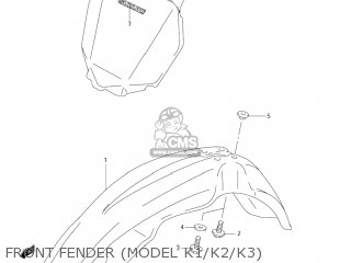 FRONT FENDER (MODEL K1/K2/K3) - RM250Z 2002 (K2) USA (E03)