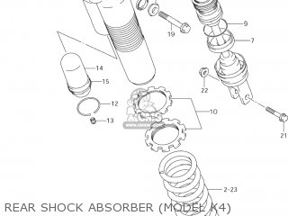REAR SHOCK ABSORBER (MODEL K4) - RM250Z 2003 (K3) USA (E03)