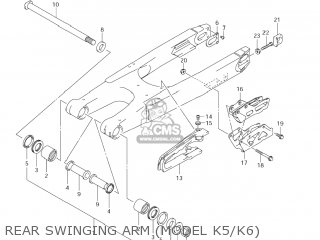 REAR SWINGING ARM (MODEL K5/K6) - RM250Z 2003 (K3) USA (E03)