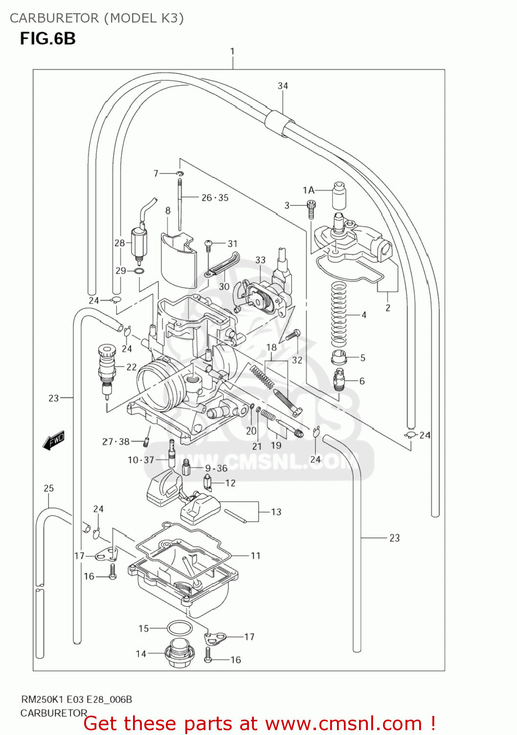 CARBURETOR (MODEL K3) RM250Z 2004 (K4) USA (E03)