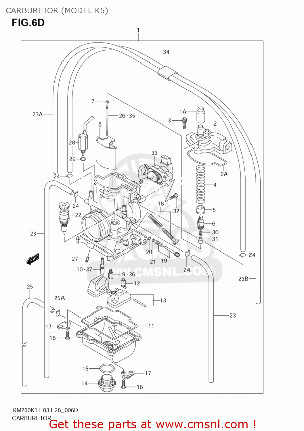 CARBURETOR (MODEL K5) RM250Z 2004 (K4) USA (E03)