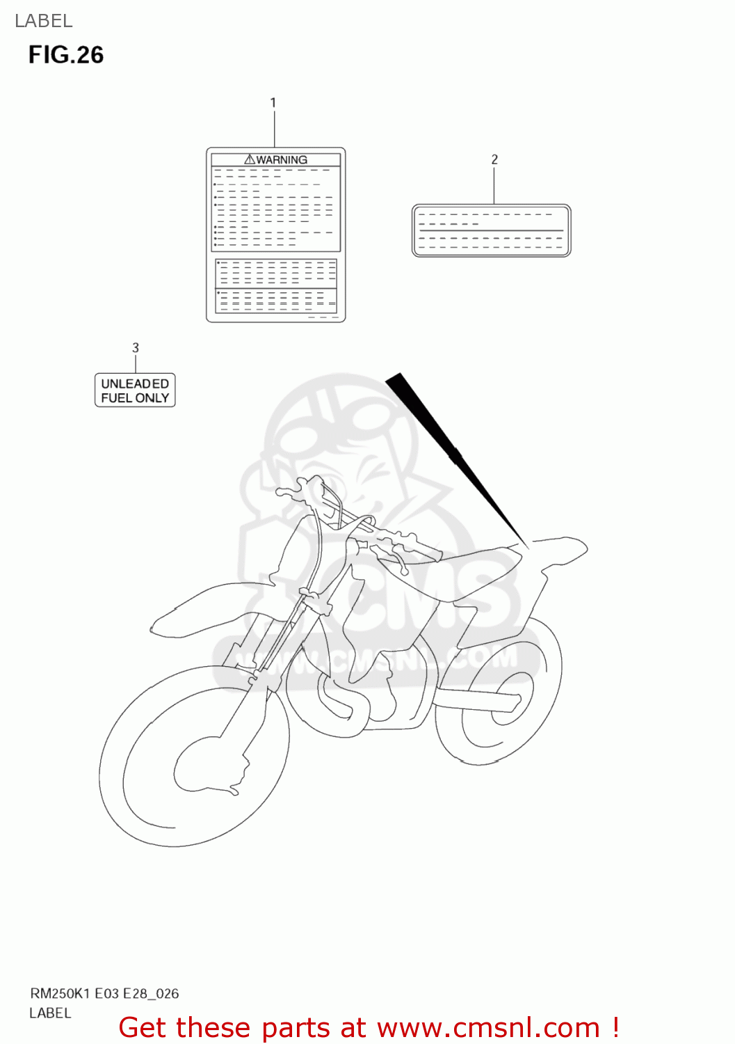 LABEL RM250Z 2004 (K4) USA (E03)