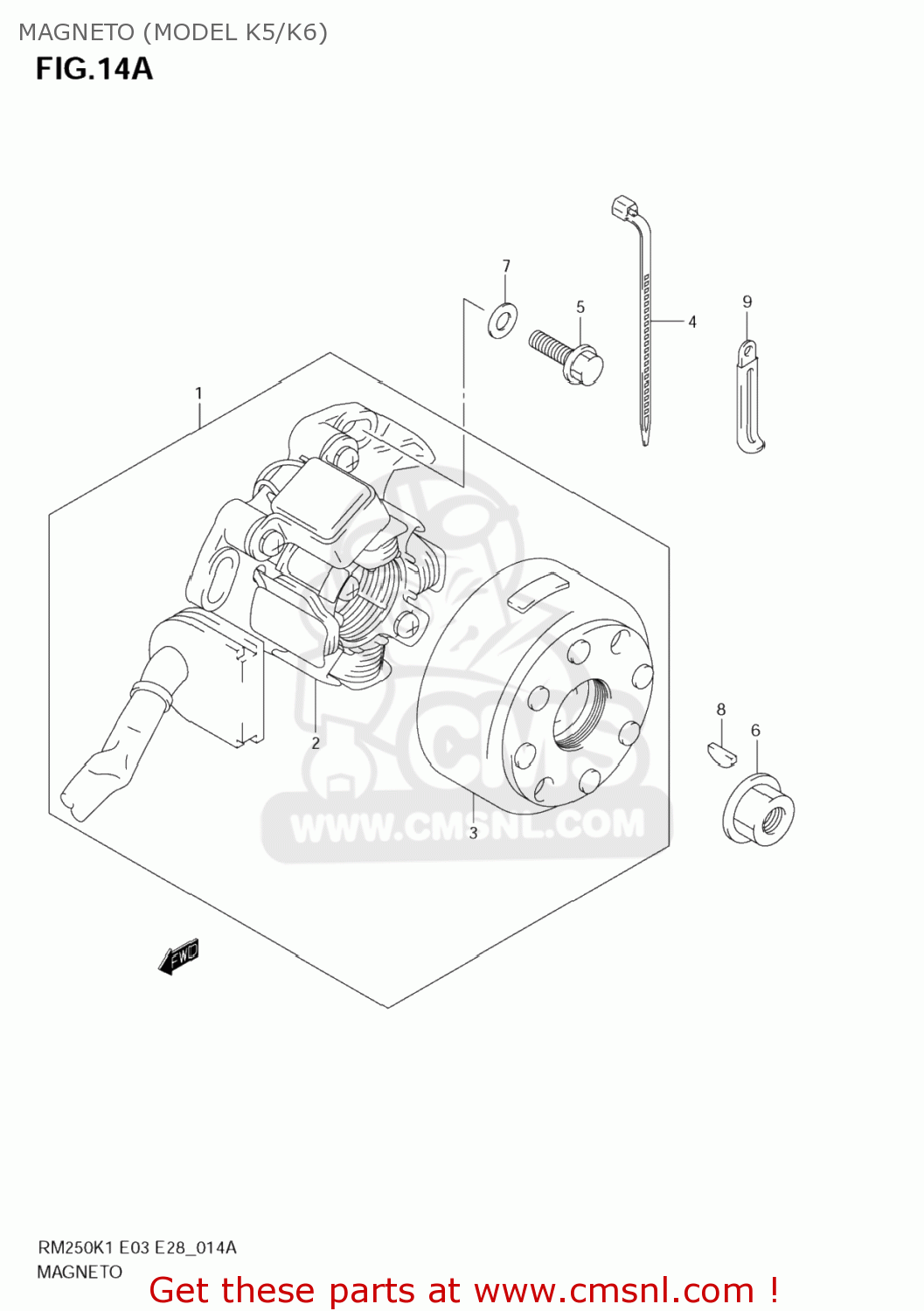 MAGNETO (MODEL K5/K6) RM250Z 2004 (K4) USA (E03)