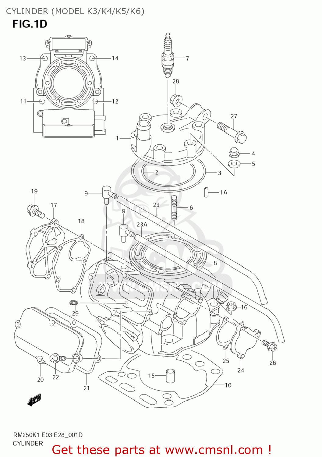 CYLINDER (MODEL K3/K4/K5/K6) RM250Z 2005 (K5) USA (E03)