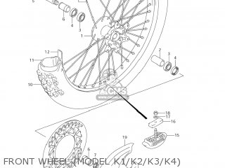 FRONT WHEEL (MODEL K1/K2/K3/K4) - RM250Z 2005 (K5) USA (E03)
