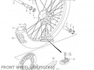 FRONT WHEEL (RM250ZK6) - RM250Z 2005 (K5) USA (E03)