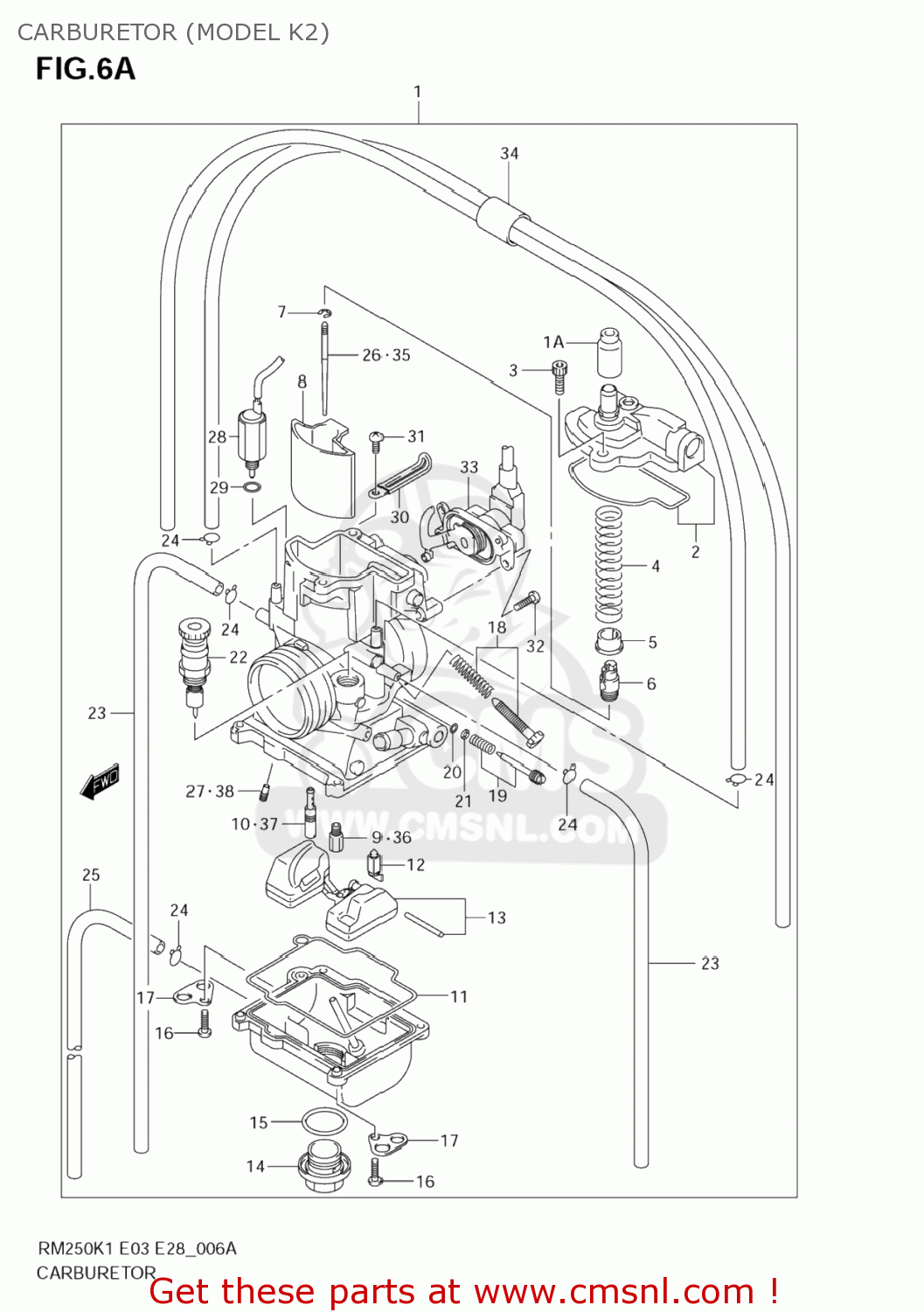 CARBURETOR (MODEL K2) RM250Z 2006 (K6) USA (E03)