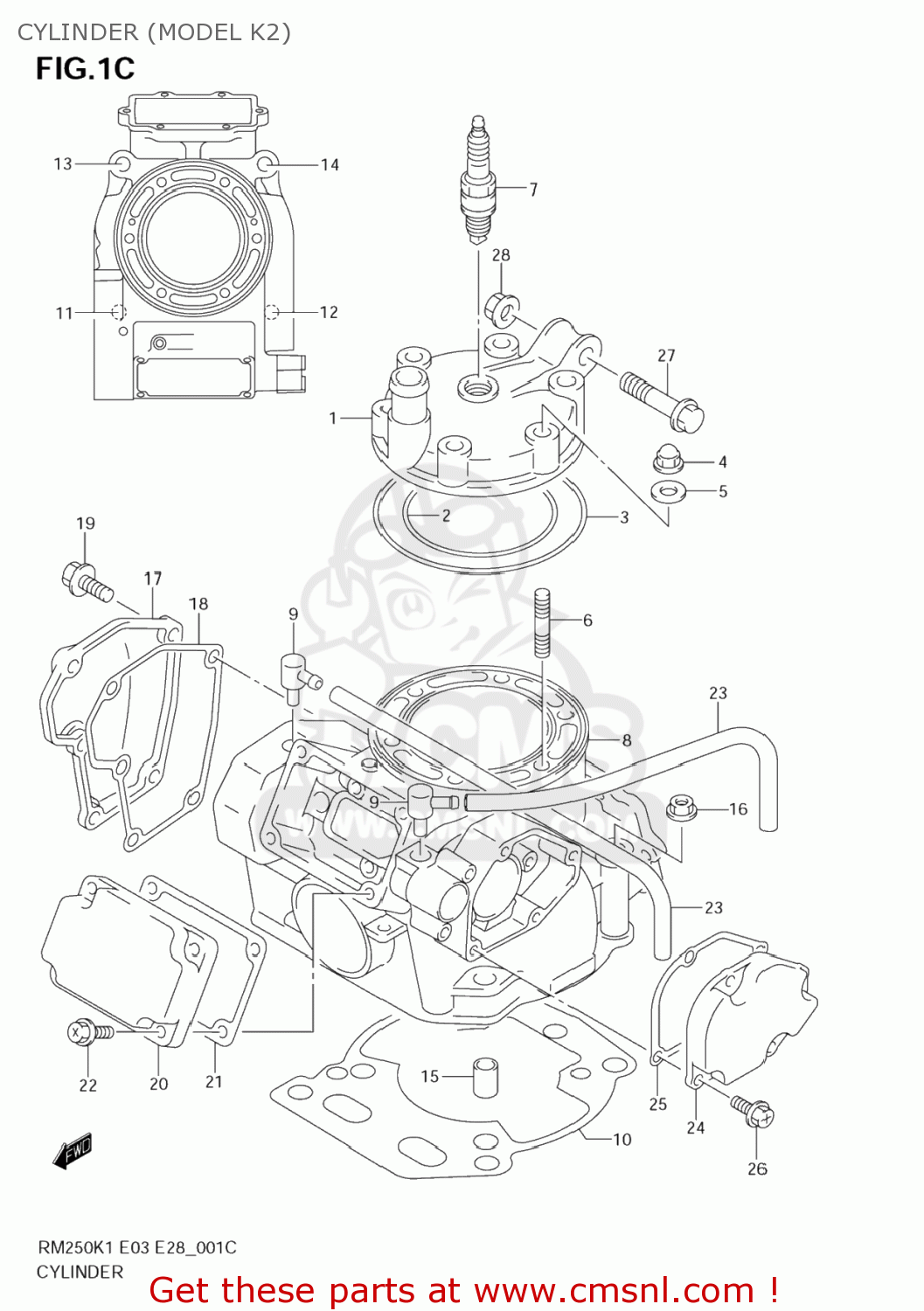 CYLINDER (MODEL K2) RM250Z 2006 (K6) USA (E03)