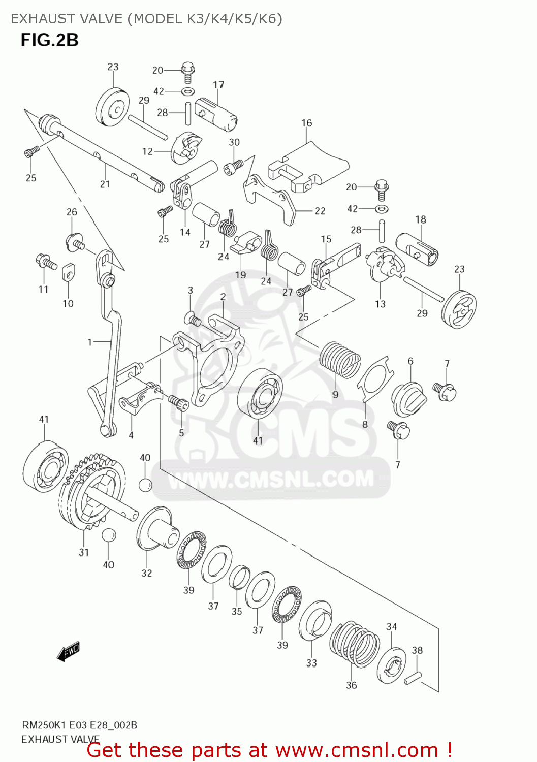 EXHAUST VALVE (MODEL K3/K4/K5/K6) RM250Z 2006 (K6) USA (E03)