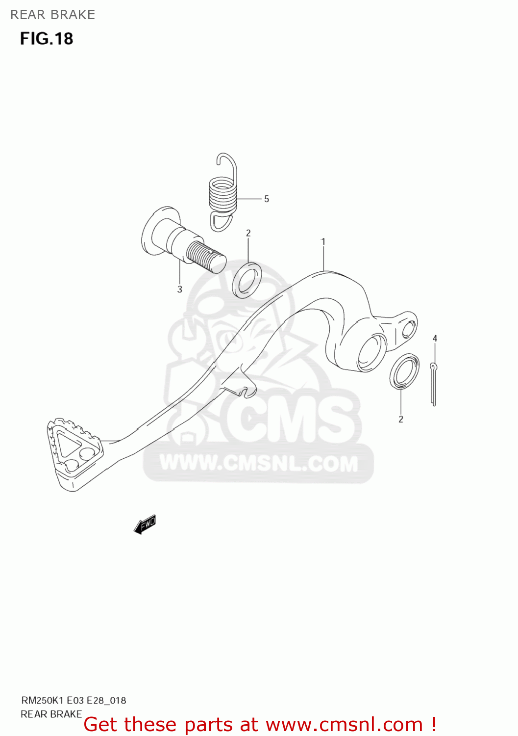 REAR BRAKE RM250Z 2006 (K6) USA (E03)