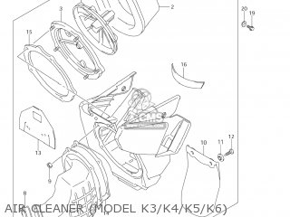 AIR CLEANER (MODEL K3/K4/K5/K6) - RM250Z 2006 (K6) USA (E03)
