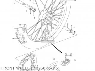 FRONT WHEEL (RM250K5/K6) - RM250Z 2006 (K6) USA (E03)