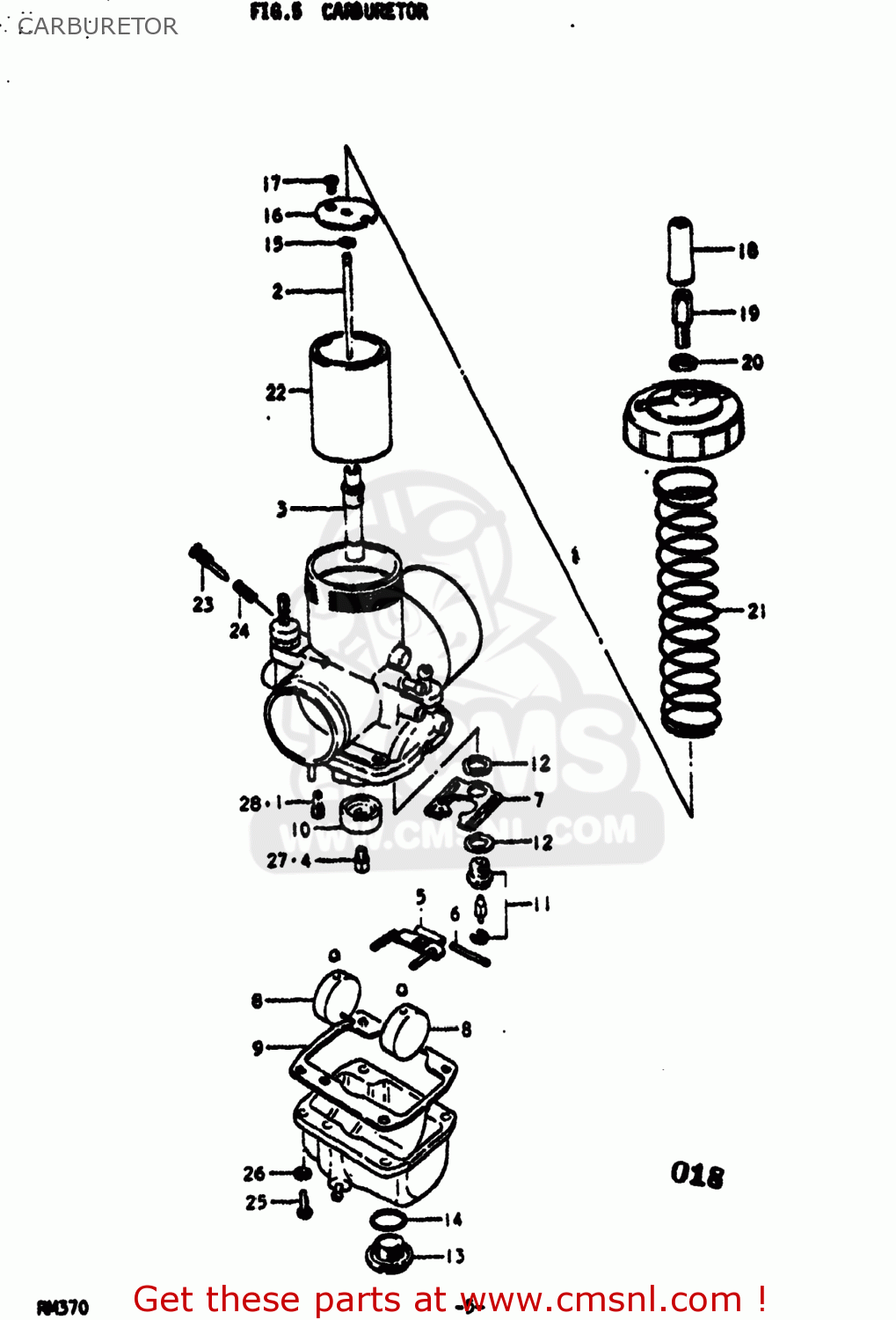 CARBURETOR RM370 1976 (A) USA (E03)