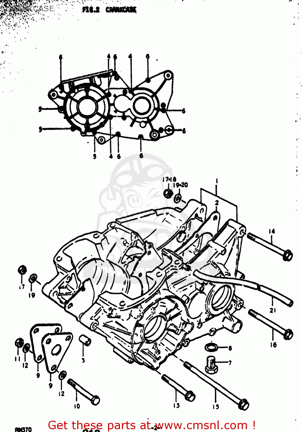 CRANKCASE RM370 1976 (A) USA (E03)