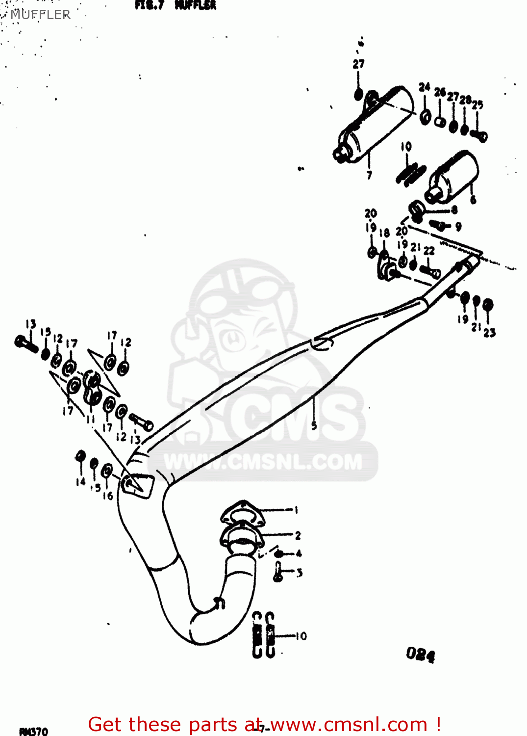 MUFFLER RM370 1976 (A) USA (E03)