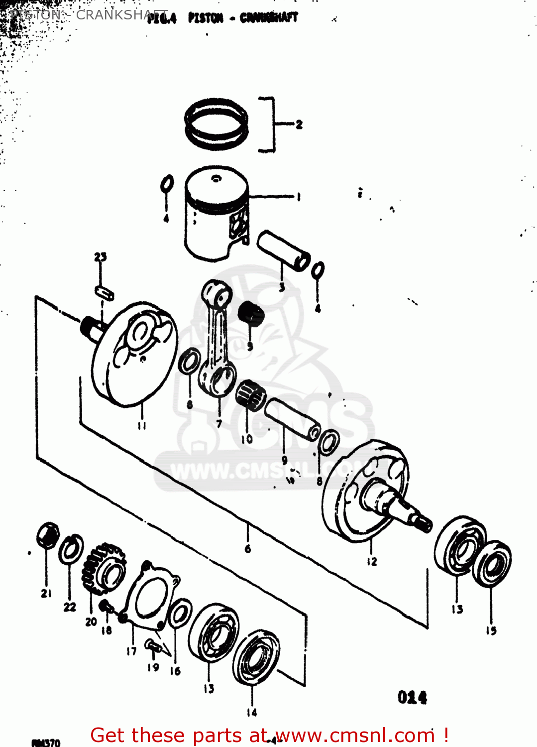 PISTON - CRANKSHAFT RM370 1976 (A) USA (E03)