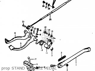 prop STAND - BRAKE PEDAL - RM370 1976 (A) USA (E03)