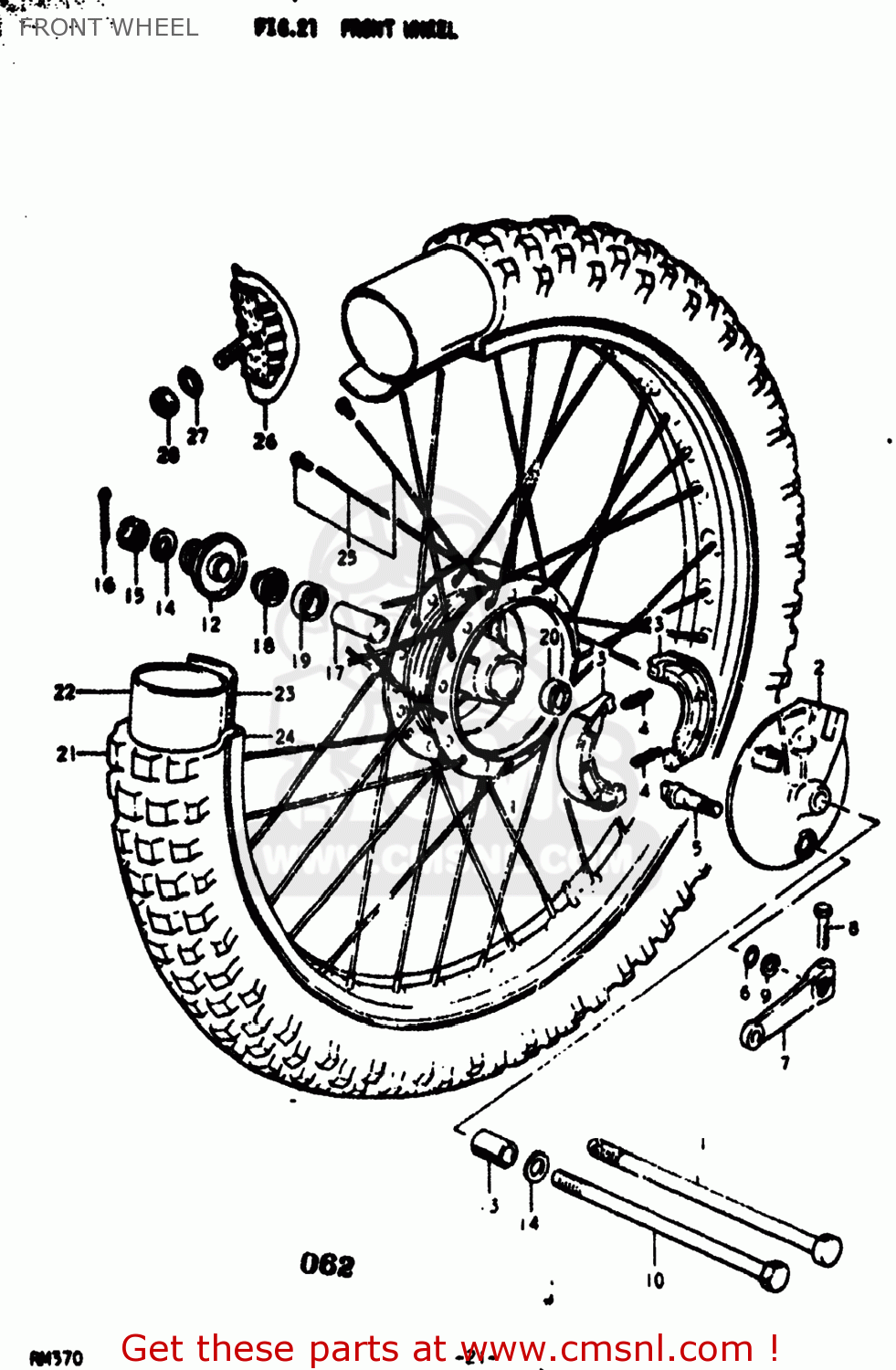 FRONT WHEEL RM370 1977 (B) USA (E03)