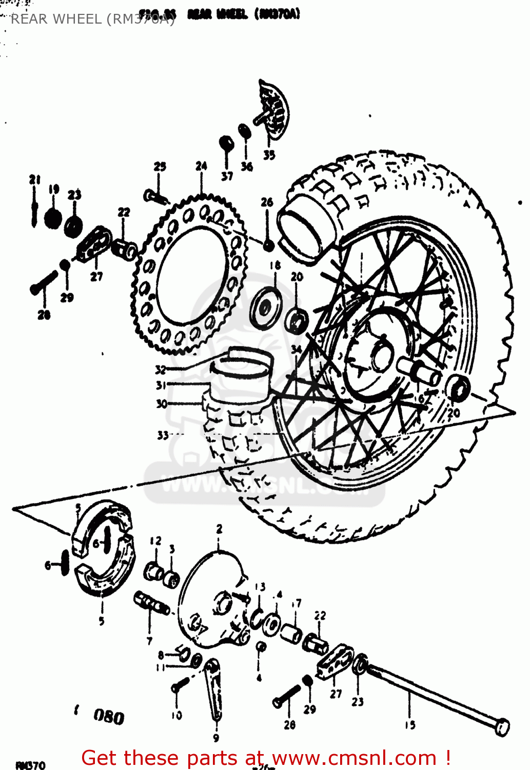 REAR WHEEL (RM370A) RM370 1977 (B) USA (E03)