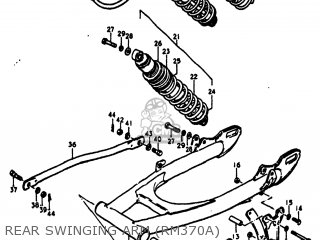 REAR SWINGING ARM (RM370A) - RM370 1977 (B) USA (E03)