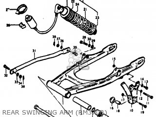 REAR SWINGING ARM (RM370B) - RM370 1977 (B) USA (E03)
