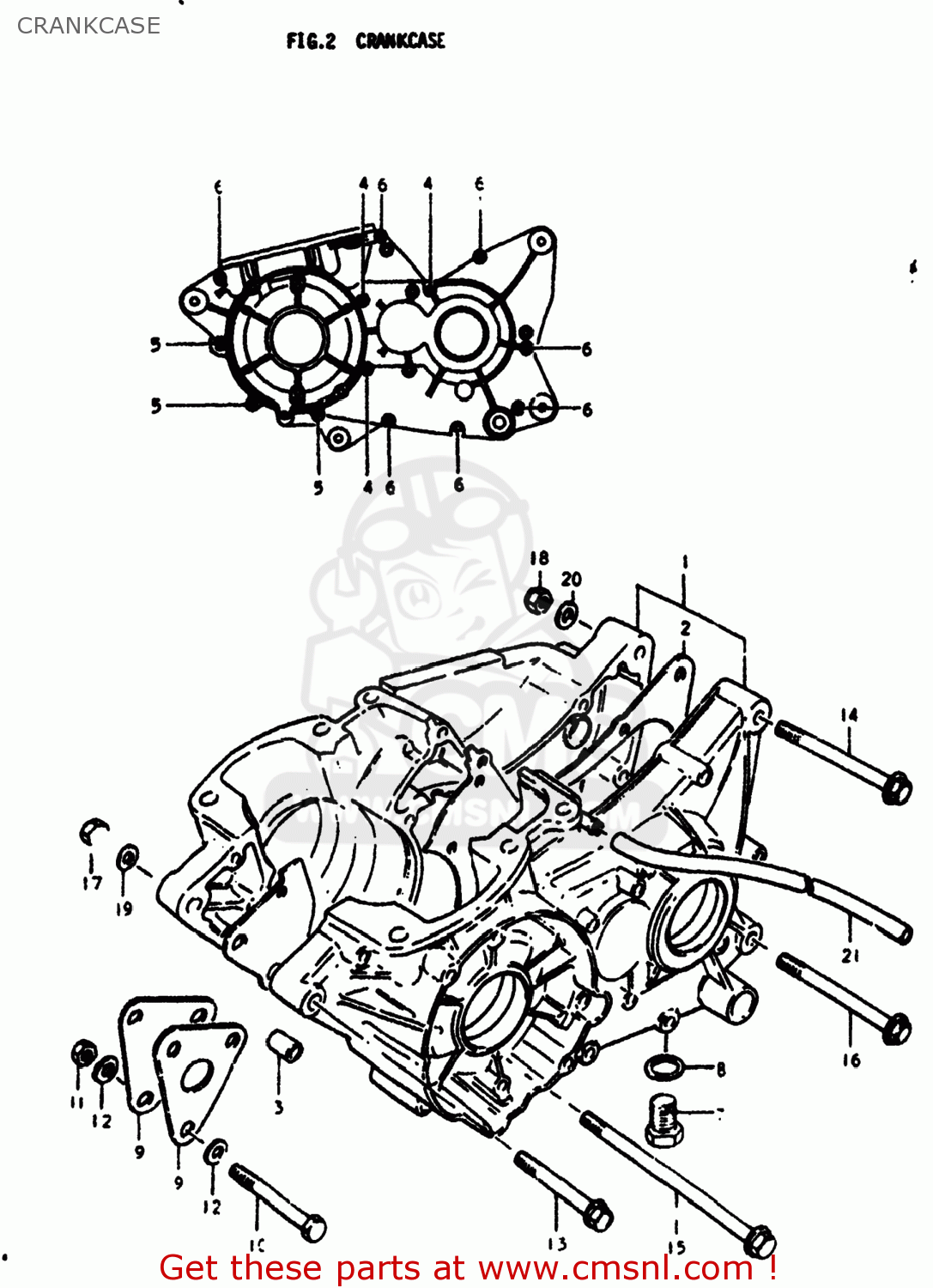 CRANKCASE RM400 1978 (C) USA (E03)