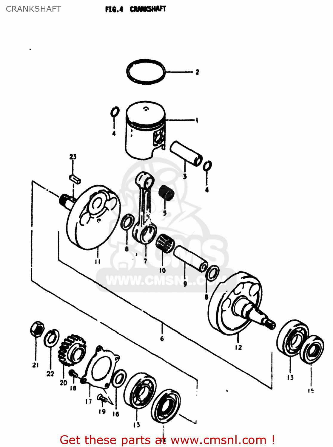 CRANKSHAFT RM400 1978 (C) USA (E03)