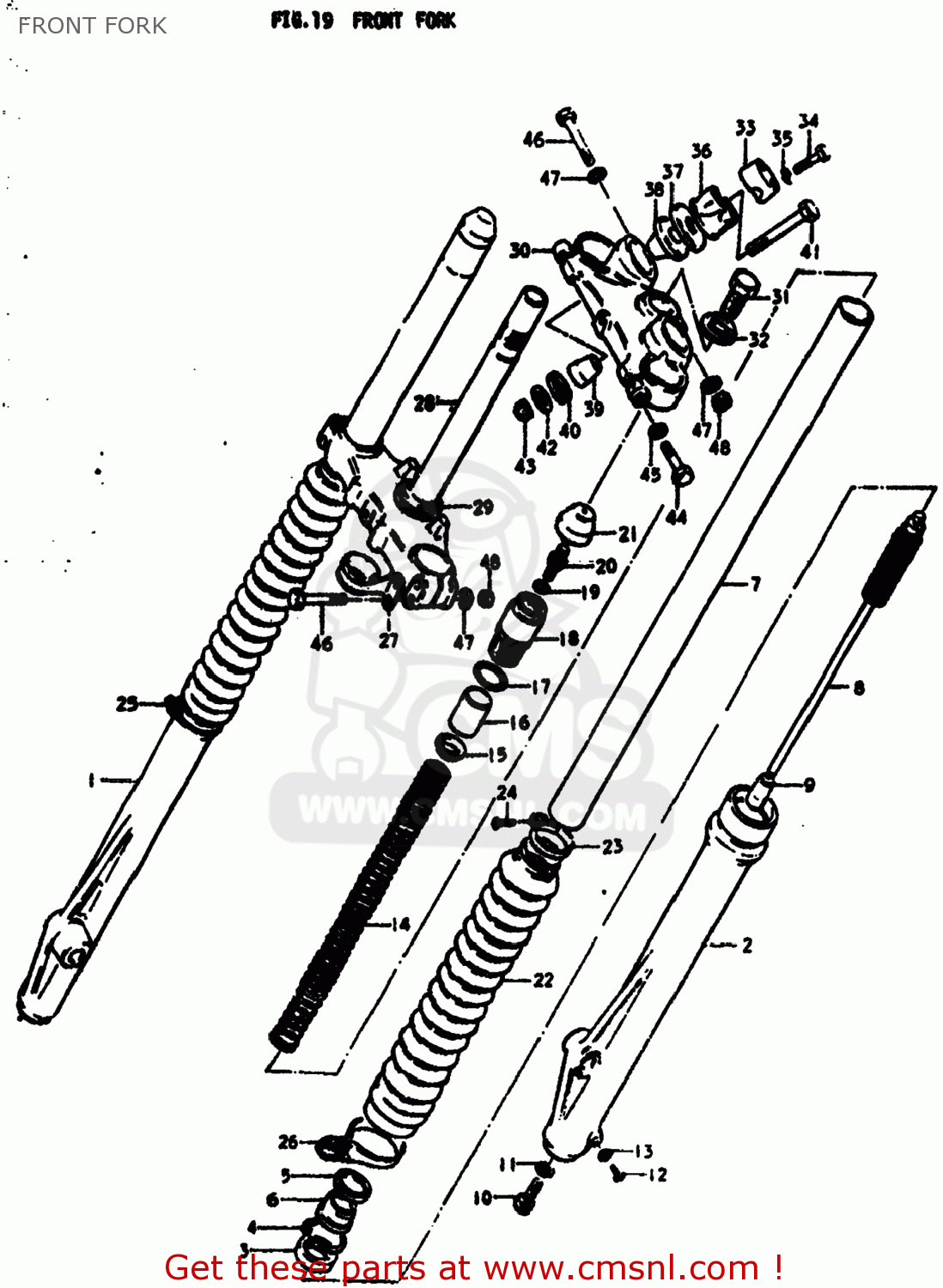 FRONT FORK RM400 1978 (C) USA (E03)