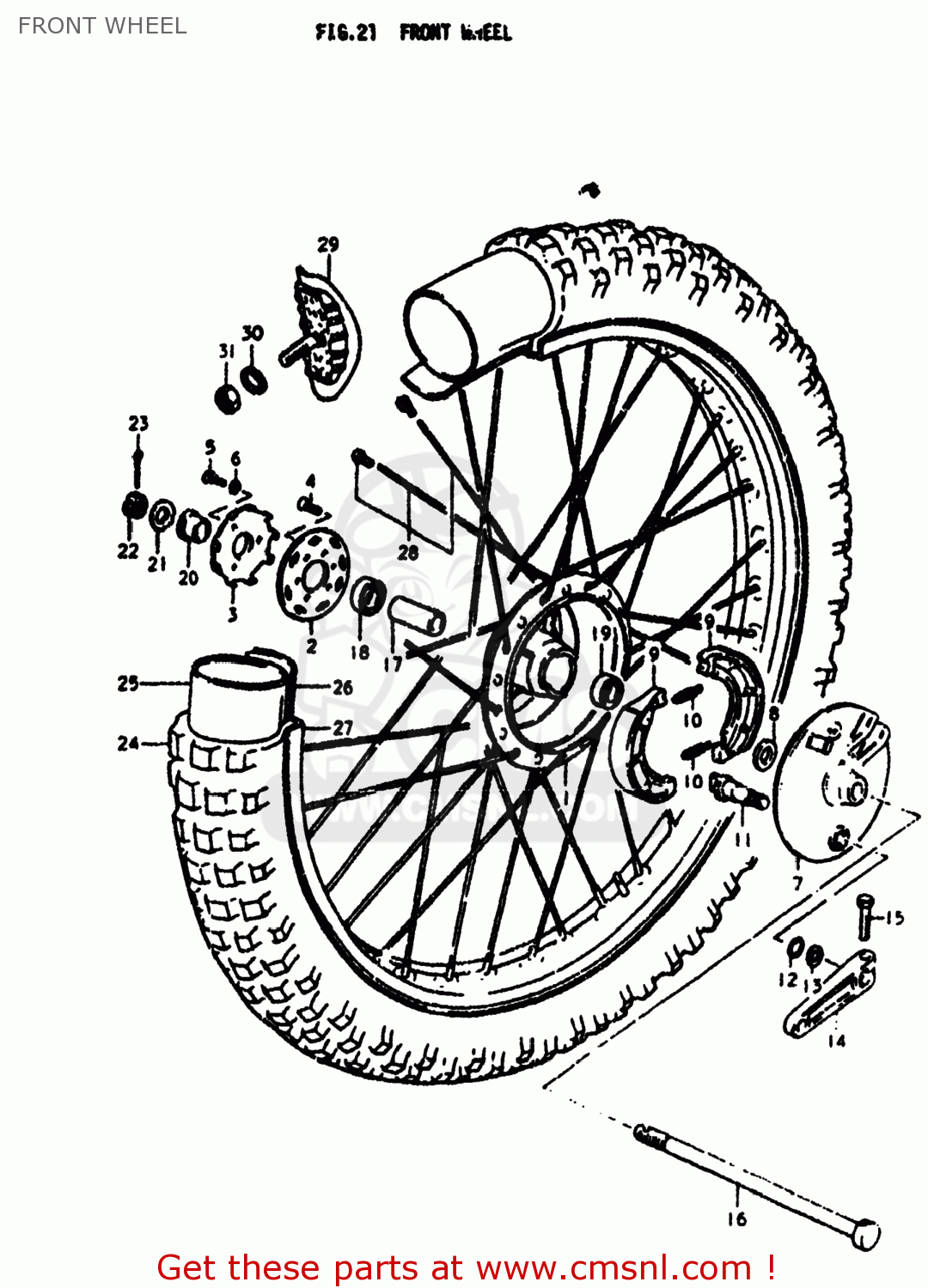FRONT WHEEL RM400 1978 (C) USA (E03)