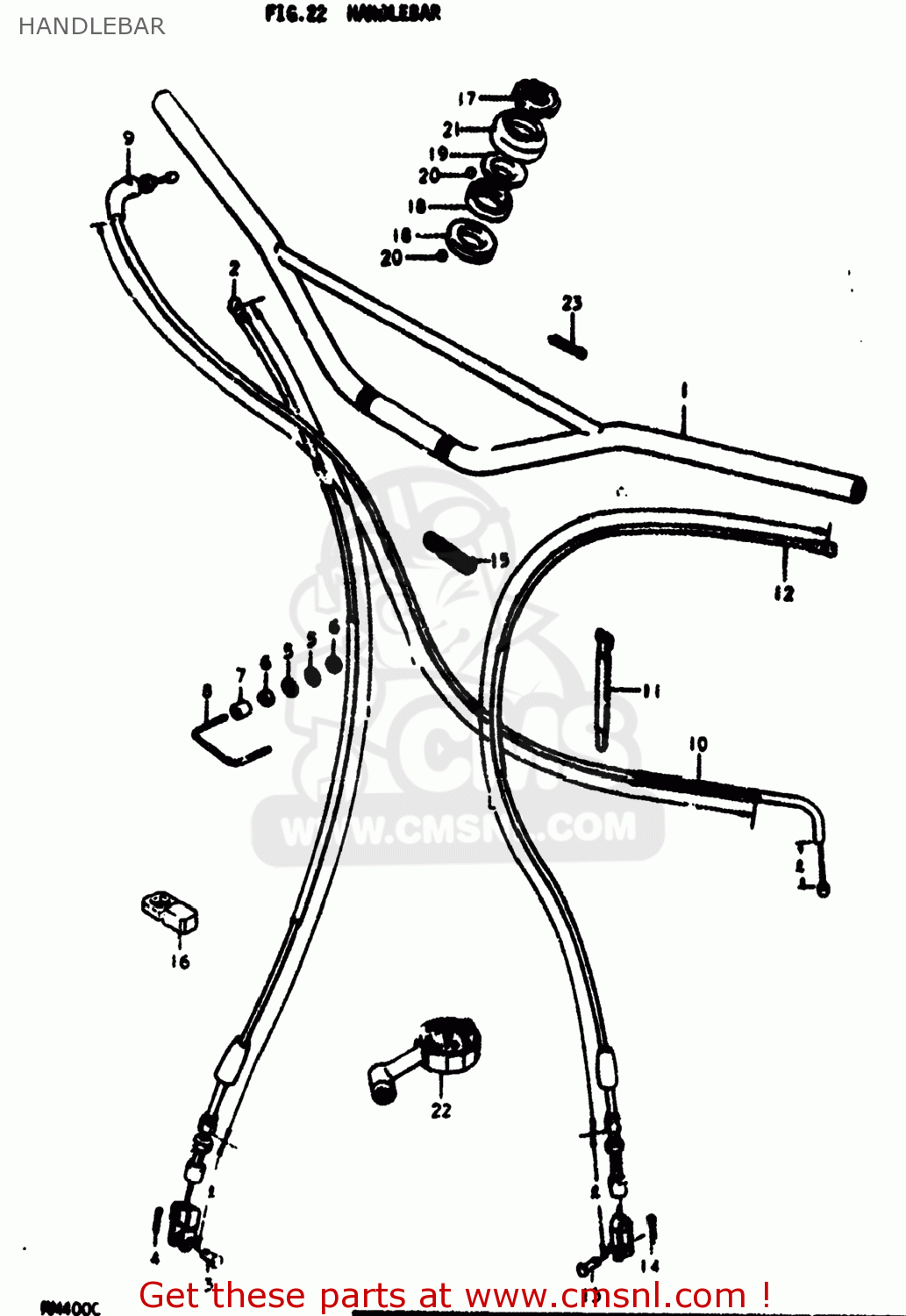 HANDLEBAR RM400 1978 (C) USA (E03)