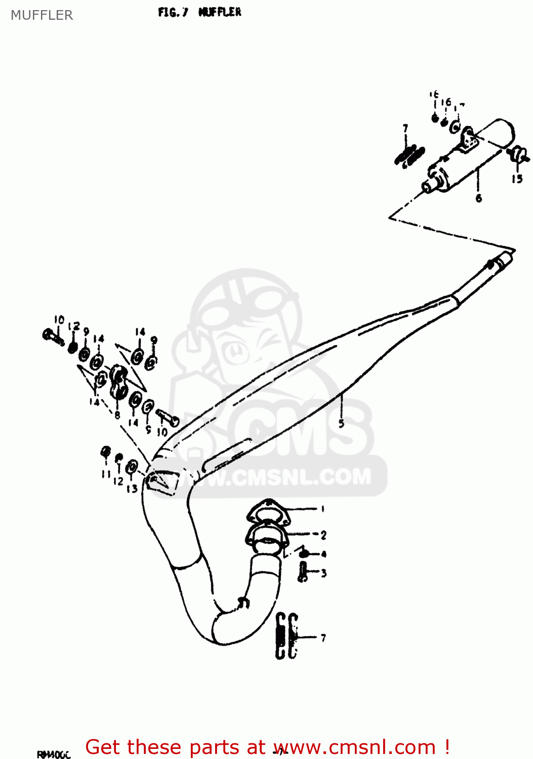 MUFFLER RM400 1978 (C) USA (E03)