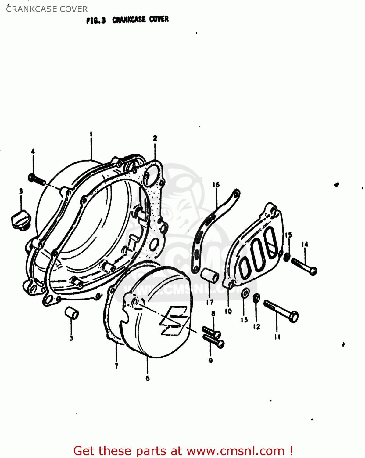 CRANKCASE COVER RM400 1979 (N) USA (E03)