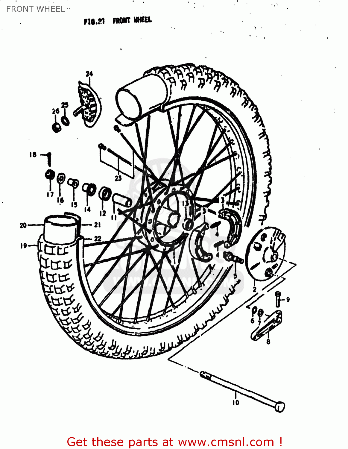 FRONT WHEEL RM400 1979 (N) USA (E03)
