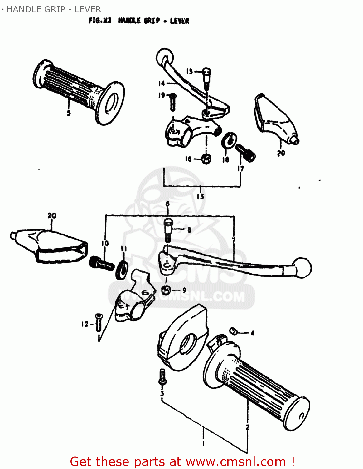HANDLE GRIP - LEVER RM400 1979 (N) USA (E03)
