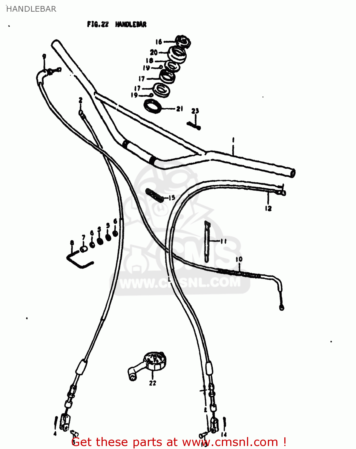 HANDLEBAR RM400 1979 (N) USA (E03)