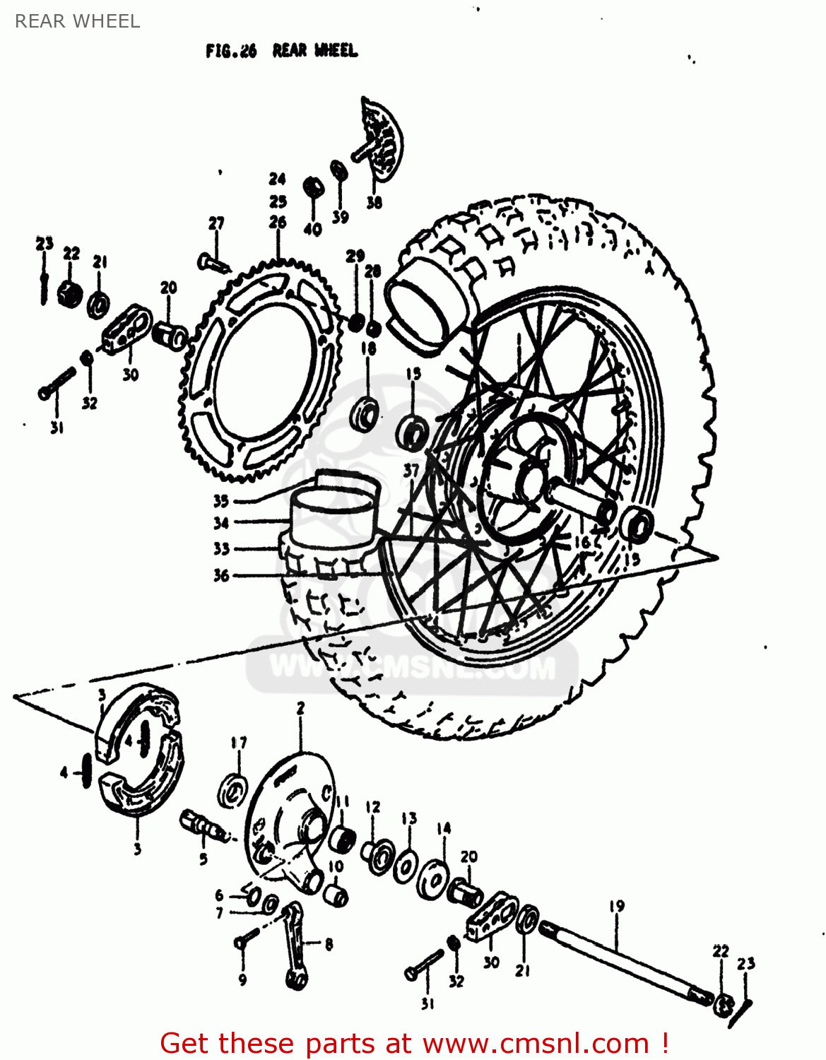 REAR WHEEL RM400 1979 (N) USA (E03)