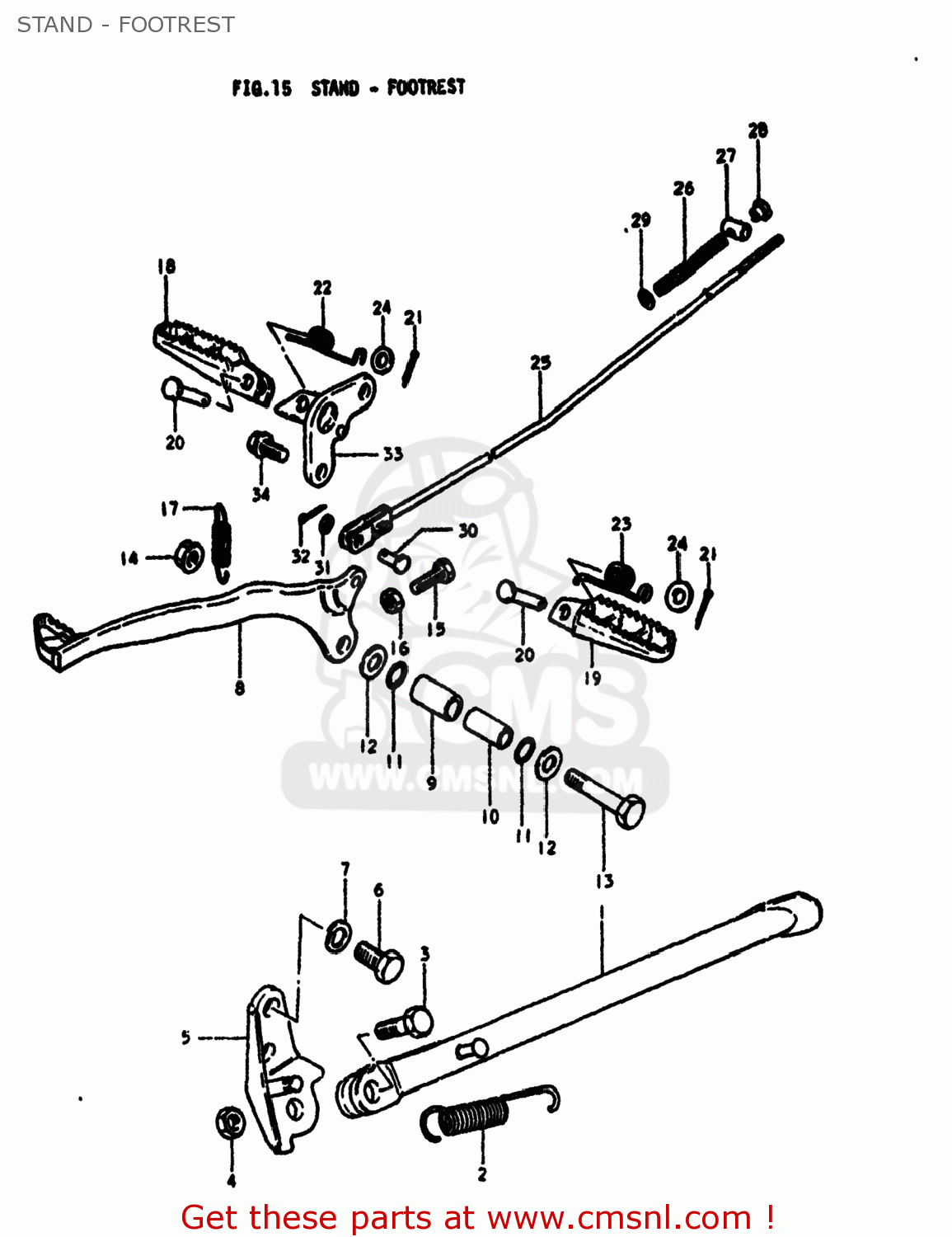 STAND - FOOTREST RM400 1979 (N) USA (E03)