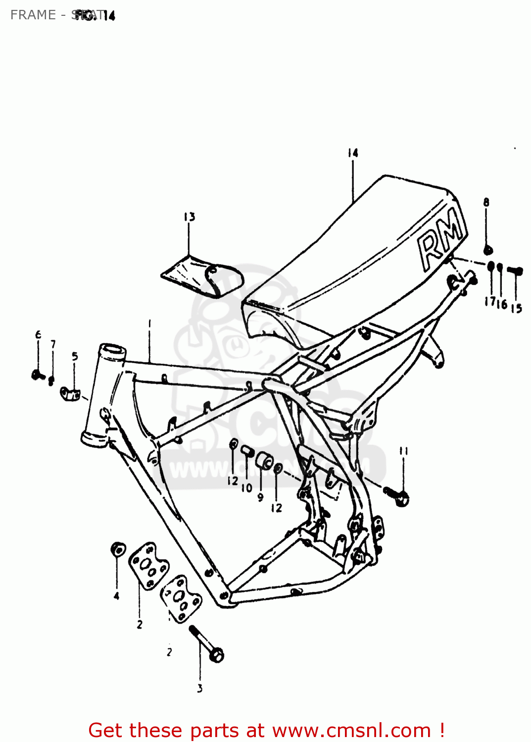 Suzuki RM400 1980 (T) USA (E03) FRAME - SEAT - buy original FRAME ...