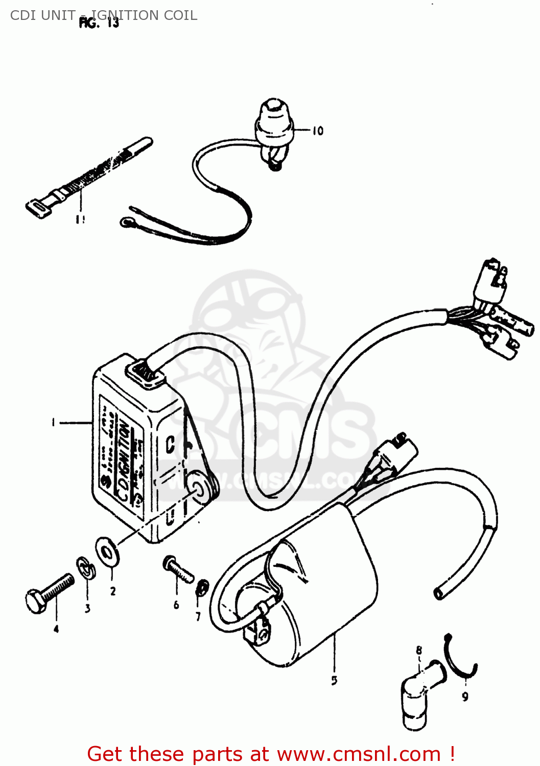 CDI UNIT - IGNITION COIL RM400 1980 (T) USA (E03)