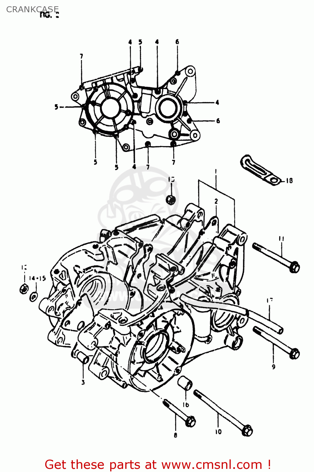 CRANKCASE RM400 1980 (T) USA (E03)