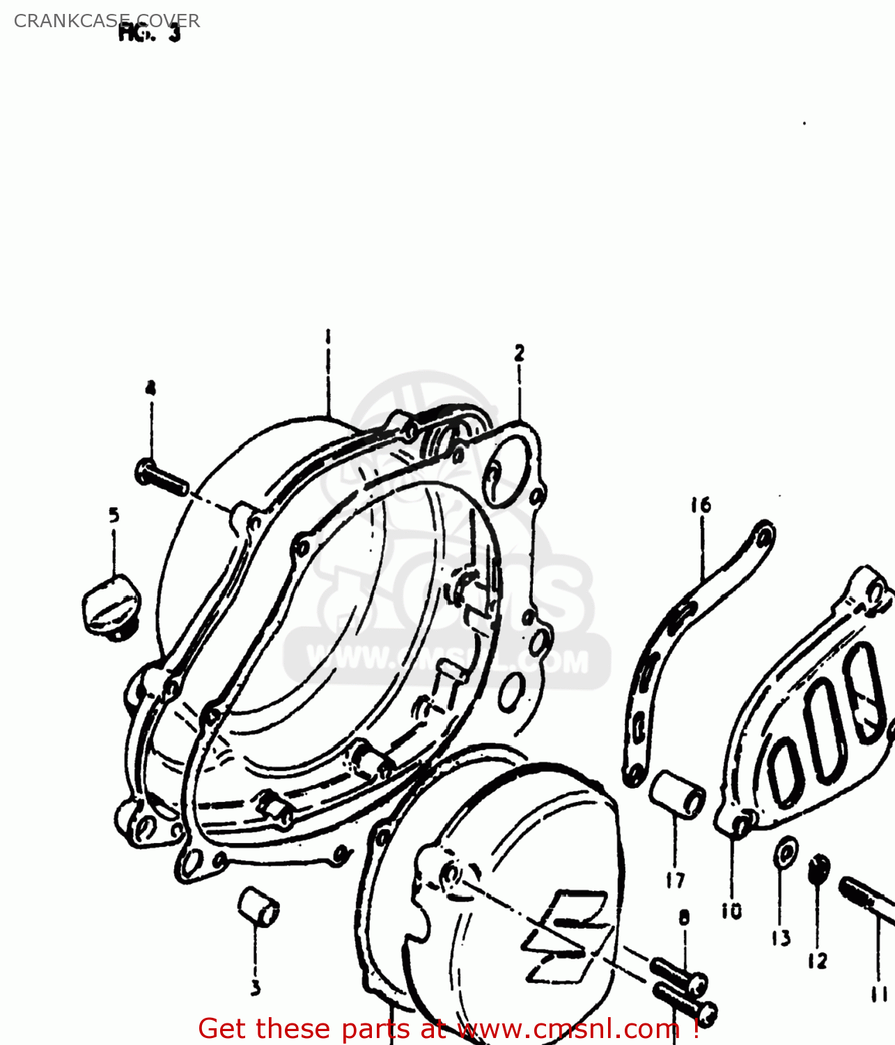 CRANKCASE COVER RM400 1980 (T) USA (E03)